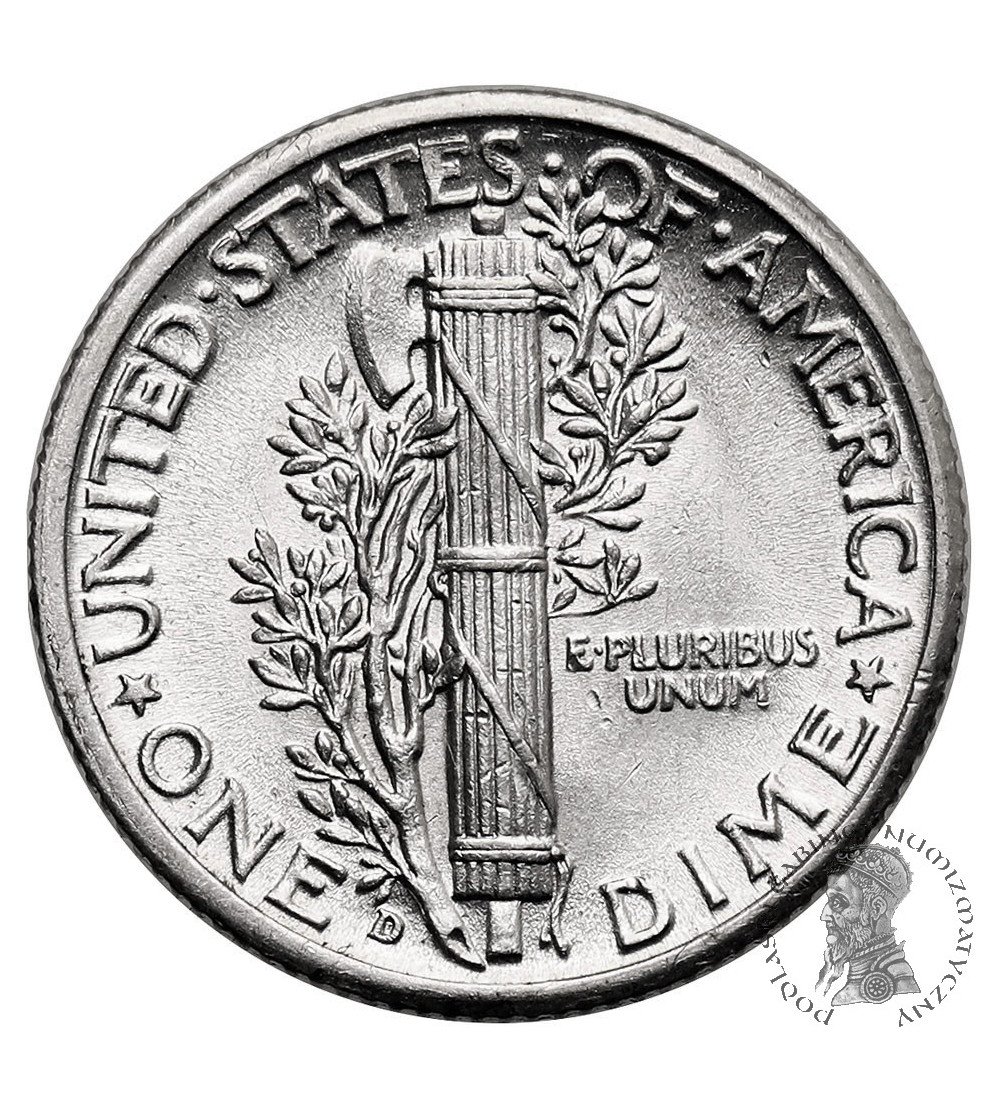 USA. 10 Cents “Mercury Dime” 1941 D, Denver