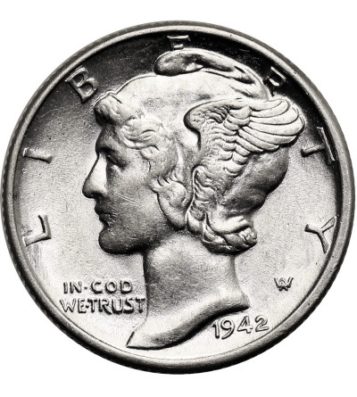 USA. 10 Cents “Mercury Dime” 1942, Philadelphia