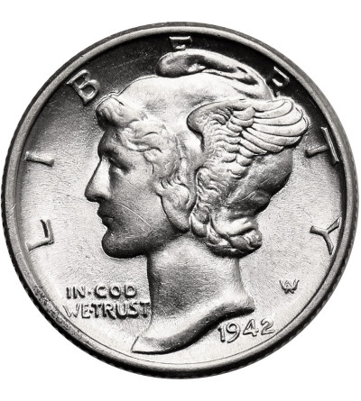 USA. 10 Cents “Mercury Dime” 1942, Philadelphia
