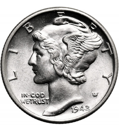 USA. 10 Cents “Mercury Dime” 1942, Philadelphia