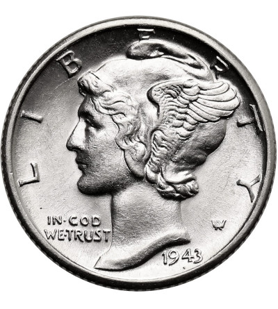 USA. 10 Cents “Mercury Dime” 1943 D, Denver