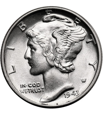 USA. 10 Cents “Mercury Dime” 1943, Philadelphia