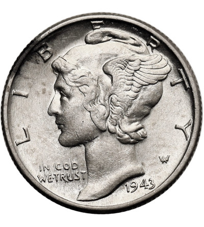 USA. 10 Cents “Mercury Dime” 1943, Philadelphia