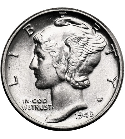 USA. 10 Cents “Mercury Dime” 1945, Philadelphia