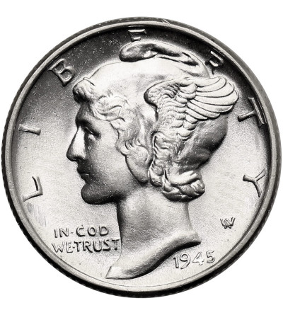 USA. 10 Cents “Mercury Dime” 1945, Philadelphia