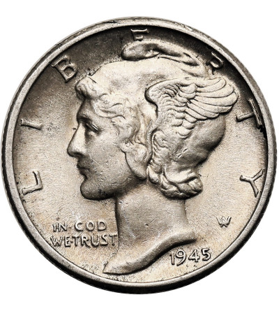 USA. 10 Cents “Mercury Dime” 1945 D, Denver
