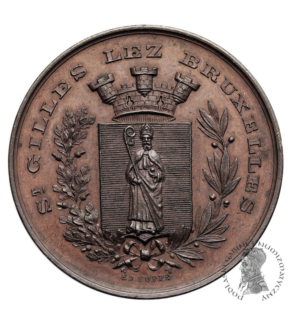 Belgium, Saint Gilles (Brussels), Leopold II (1865-1909). Medal 1884 commemorating the 3rd Regional Gymnastics Festival
