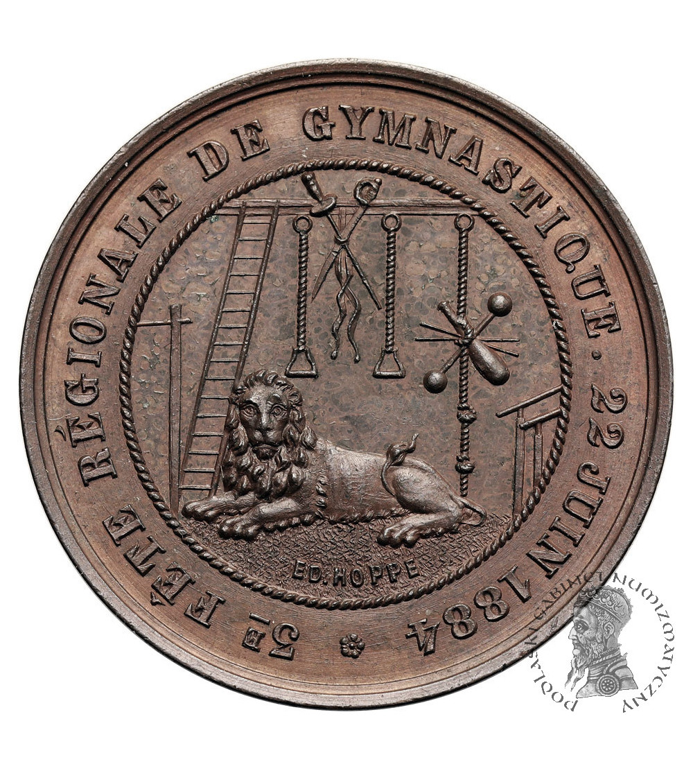 Belgium, Saint Gilles (Brussels), Leopold II (1865-1909). Medal 1884 commemorating the 3rd Regional Gymnastics Festival