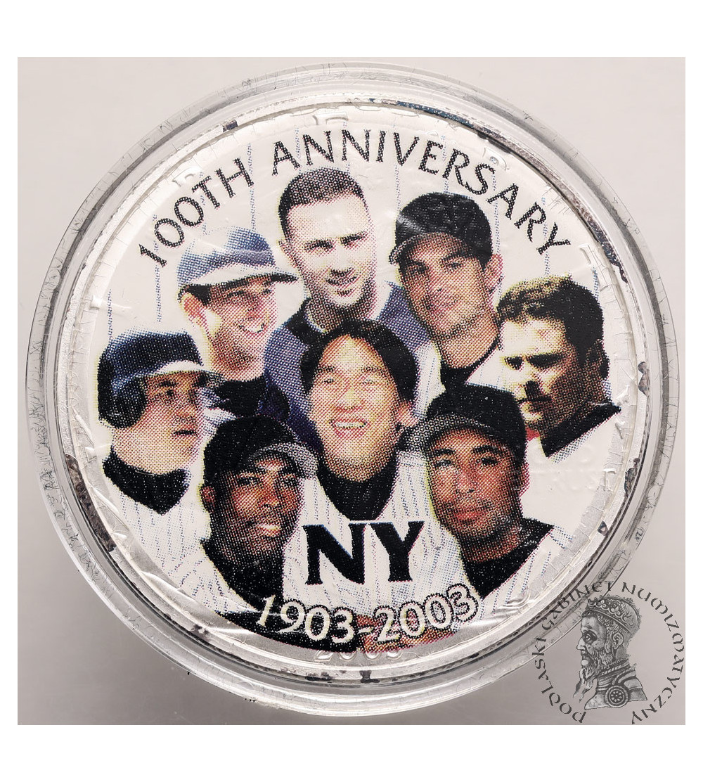 USA. 1 Dollar “American Silver Eagle” 2003, 100th anniversary of New York, Major League Baseball Players Association