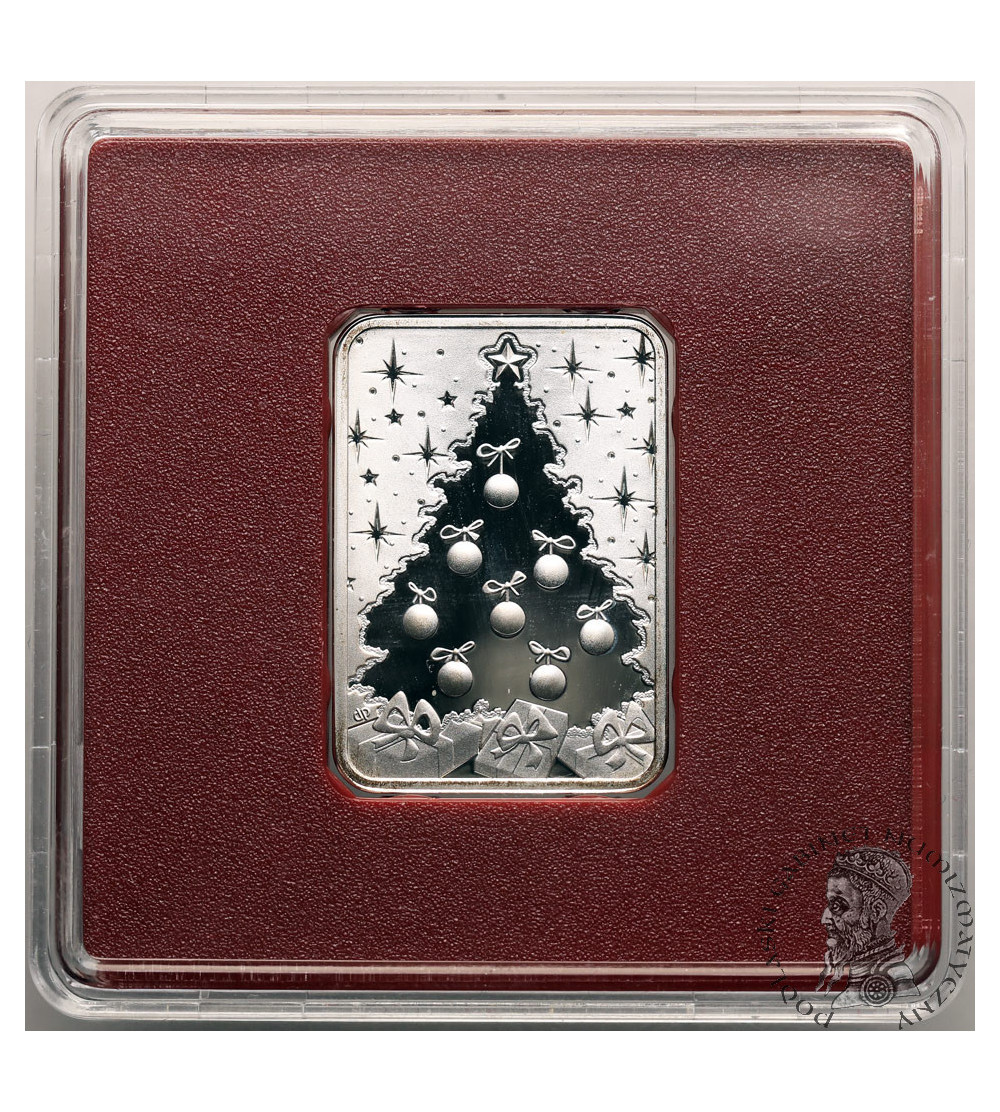Poland. Silver collector's bar Christmas Tree, Mint of Poland