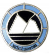 Poland. Commemorative stained glass medallion of the Arctowski Antarctic Station of the Polish Academy of Sciences