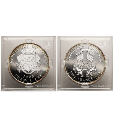 Congo / Togo. Set of 2 coins commemorating the 2014 FIFA World Cup in Brazil - Proof