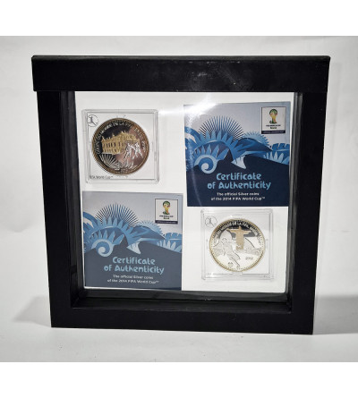Congo / Togo. Set of 2 coins commemorating the 2014 FIFA World Cup in Brazil - Proof