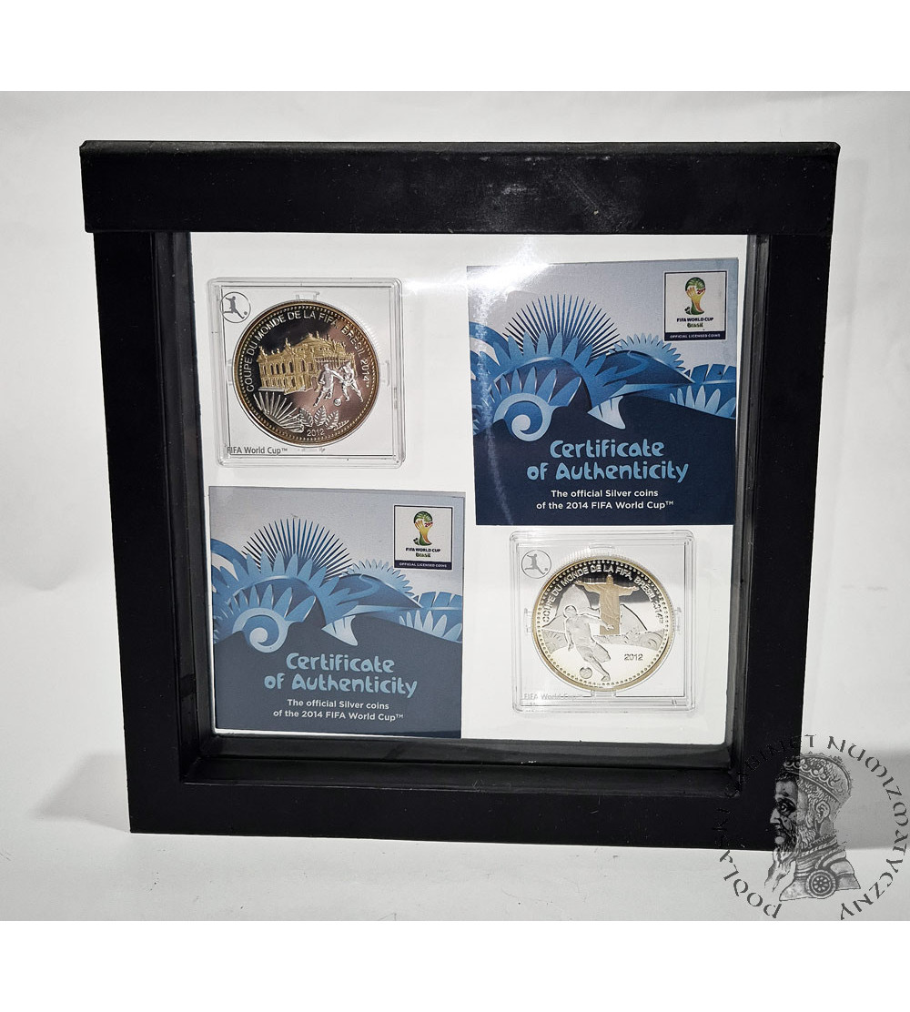 Congo / Togo. Set of 2 coins commemorating the 2014 FIFA World Cup in Brazil - Proof