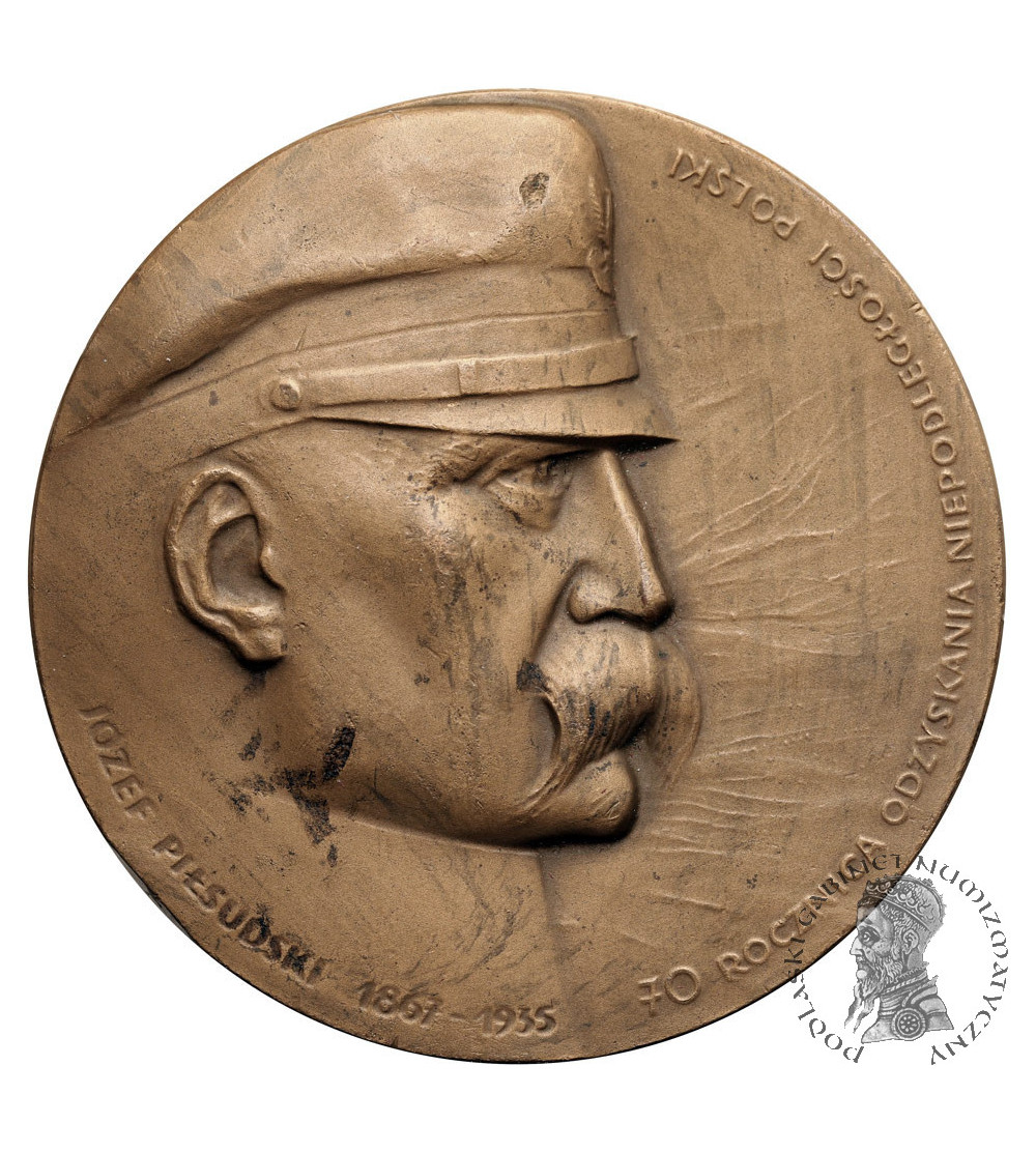 Polska, PRL (1952–1989). Medal 1988, 70. Rocznica Odzyskania przez Polskę Niepodległości, Józef Piłsudski