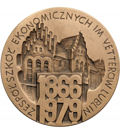 Polska, PRL (1952–1989). Medal 1979, Zespół Szkół Ekonomicznych im. Vetterów 1866-1979, Lublin