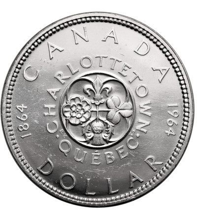 Kanada, Elżbieta II (1952-2022). 1 dolar 1964, 100 Rocznica Konferencji w Charlottetown i Quebecu