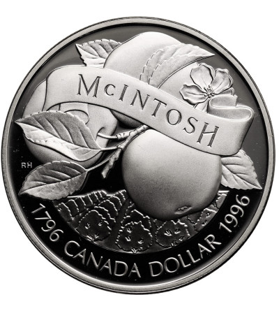 Kanada, Elżbieta II (1952-2022). 1 dolar 1996, 200 rocznica odkrycia Jabłka McIntosh - Proof
