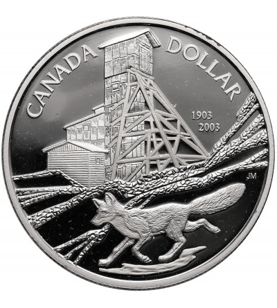 Kanada, Elżbieta II (1952-2022). 1 dolar 2003, 100 rocznica odkrycia srebra kobaltowego - Proof