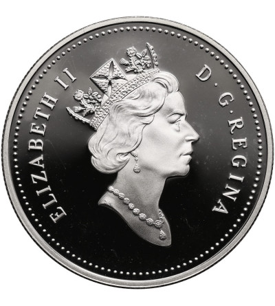 Kanada, Elżbieta II (1952-2022). 1 dolar 1997, 25 rocznica zwycięstwa Kanady na ZSRR, Hokej na Lodzi - Proof