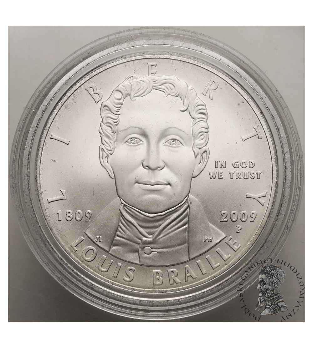 USA. 1 dolar 2009 P, Filadelfia, 200 rocznica urodzin Louisa Braille'a USA. 1 dolar 2009 P, Filadelfia, 200 rocznica urodzin Louisa Braille'a