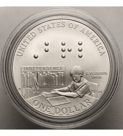 USA. 1 dolar 2009 P, Filadelfia, 200 rocznica urodzin Louisa Braille'a