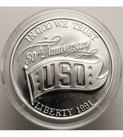 USA. 1 dollar 1991 S, San Francisco, 50th anniversary of the United Service Organisations - Proof
