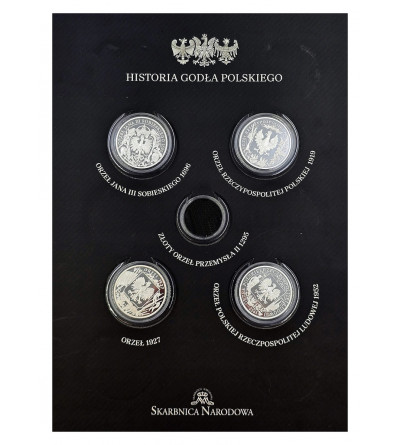 Poland. Silver Medal Collection - History of the Polish Coat of Arms, 10 pcs, 10 x Ag 1/2 Oz .999 - Proof