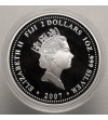 Fiji, Elizabeth II (1952 - 2022). 2 Dollars 2007, “Christmas” - Ag 1 Oz .999