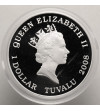 Tuvalu, Elizabeth II (1952 - 2022). 1 Dollar 2008, Christmas tree - Ag 1 Oz .999