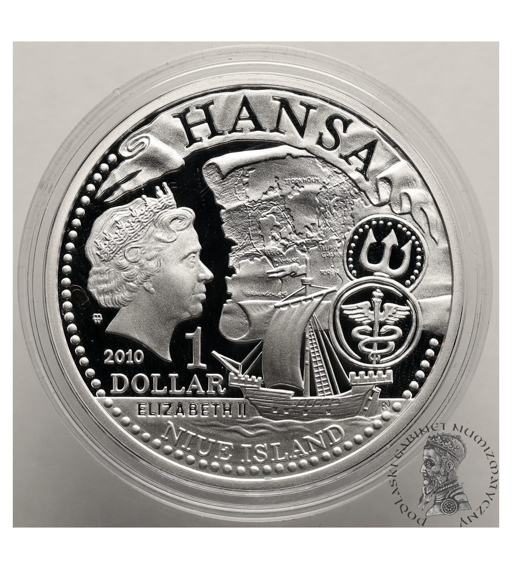 Niue, Elizabeth II (1952 - 2022). 1 Dollar 2010, Słupsk, Hansa - Proof