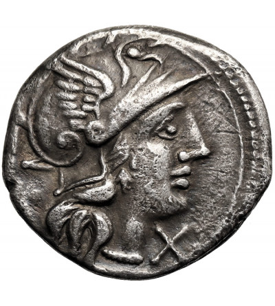 The Roman Republic, Cn. Lucretius Trio, 136 BC, AR Denarius, Rome mint