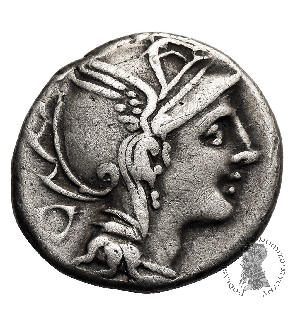 Rzym Republika. Appius Claudius Pulcher, T. Manlius Mancius, Q. Urbinius, 111-110 r. p.n.e. AR Denar, mennica Rzym