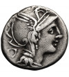 Rzym Republika. Appius Claudius Pulcher, T. Manlius Mancius, Q. Urbinius, 111-110 r. p.n.e. AR Denar, mennica Rzym