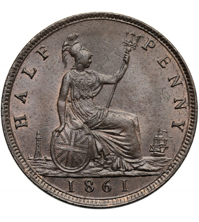 Wielka Brytania, Wiktoria (1837-1901). 1/2 pensa (1/2 Penny) 1861