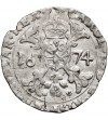 Spanish Netherlands (Belgium), Flandren. 1/2 Patagon 1674, Brugge, Karel II (1665-1700)