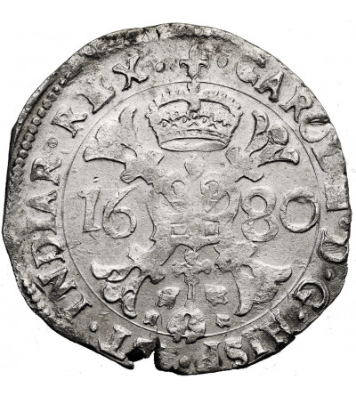 Niderlandy Hiszpańskie, Flandria (Belgia). Karol II, 1665-1700. Talar (Patagon) 1680, Brügge (Brugia)