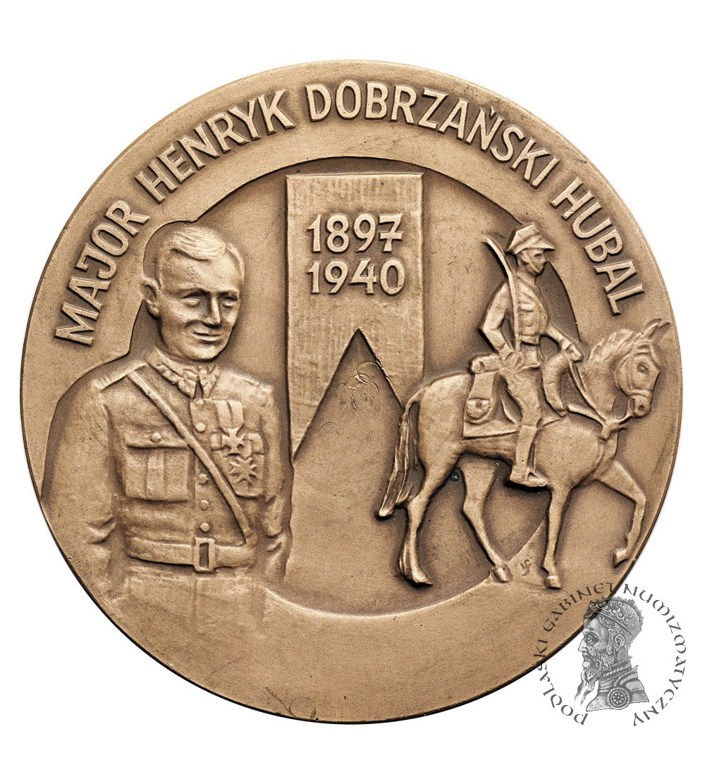 Polska, PRL (1952–1989). Medal 1989, Major Henryk Dobrzański Hubal 1897-1940 Polska, PRL (1952–1989). Medal 1989, Major Henryk Dobrzański Hubal 1897-1940