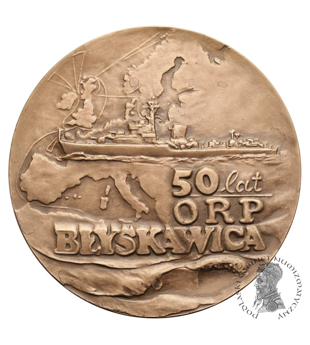 Polska, PRL (1952-1989). Medal 1987, 50 Lat ORP Błyskawica Polska, PRL (1952-1989). Medal 1987, 50 Lat ORP Błyskawica
