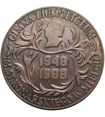 Poland, PRL (1952-1989). Medal 1988, 40 Years of the St. Konarski Junior High School and High School in Mielec
