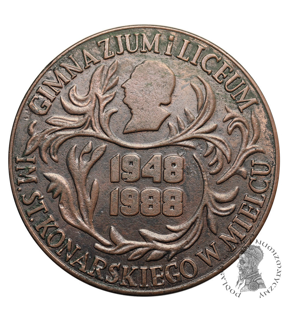 Poland, PRL (1952-1989). Medal 1988, 40 Years of the St. Konarski Junior High School and High School in Mielec Poland, PRL (1952-1989). Medal 1988, 40 Years of the St. Konarski Junior High School and High School in Mielec