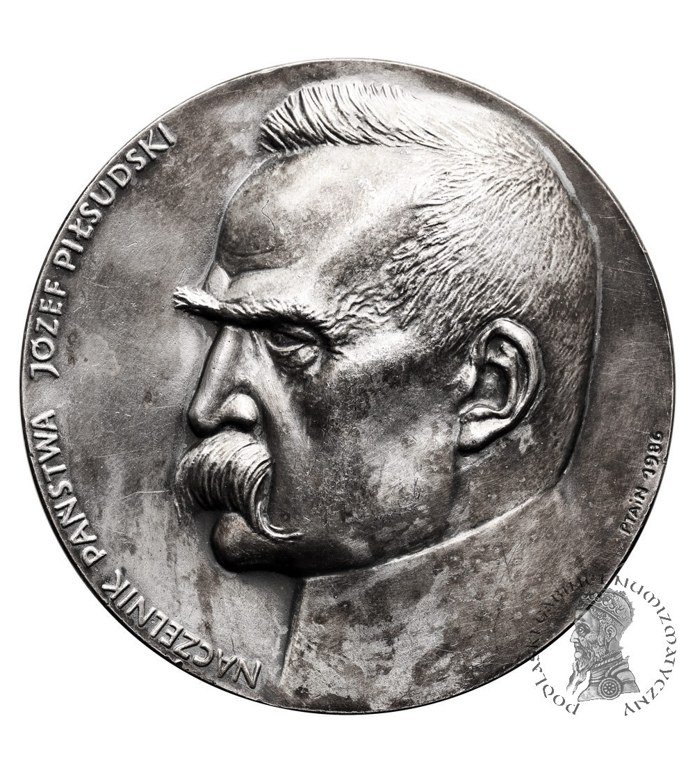 Poland, PRL (1952–1989). Medal Jozef Pilsudski Head of State 1918, 1986