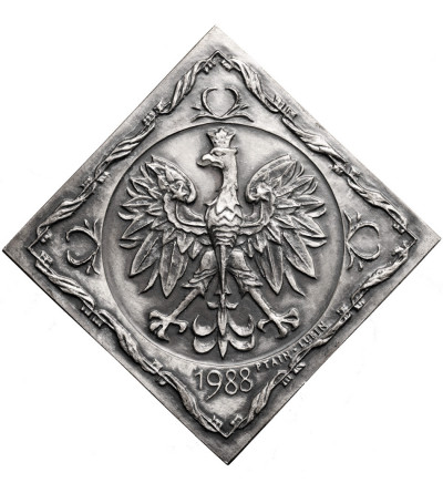Polska, PRL (1952-1989). Medal Klipa 1988, 70 Rocznica Odzyskania Niepodległości, Józef Piłsudski
