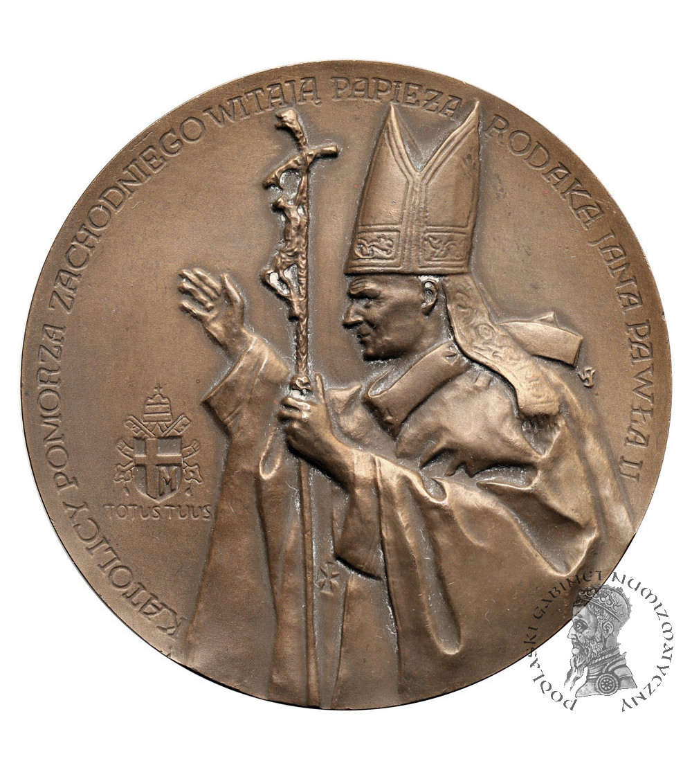 Poland, PRL (1952–1989), Szczecin. Commemorative medal 1987, John Paul II's Third Pilgrimage to Poland Poland, PRL (1952–1989), Szczecin. Commemorative medal 1987, John Paul II's Third Pilgrimage to Poland
