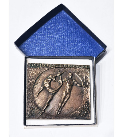 Poland, People's Republic of Poland (1952-1989). Plaquette 1985, 100 Years of Krakow Gymnastics