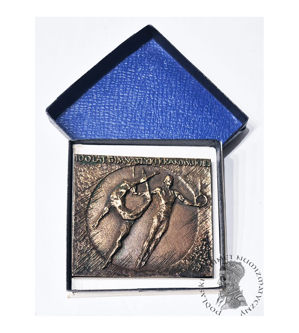 Polska, PRL (1952-1989). Plakieta 1985, 100 Lat Gimnastyki Krakowskiej Polska, PRL (1952-1989). Plakieta 1985, 100 Lat Gimnastyki Krakowskiej