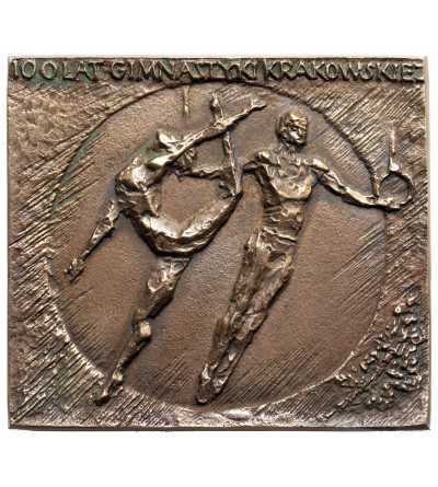 Poland, People's Republic of Poland (1952-1989). Plaquette 1985, 100 Years of Krakow Gymnastics