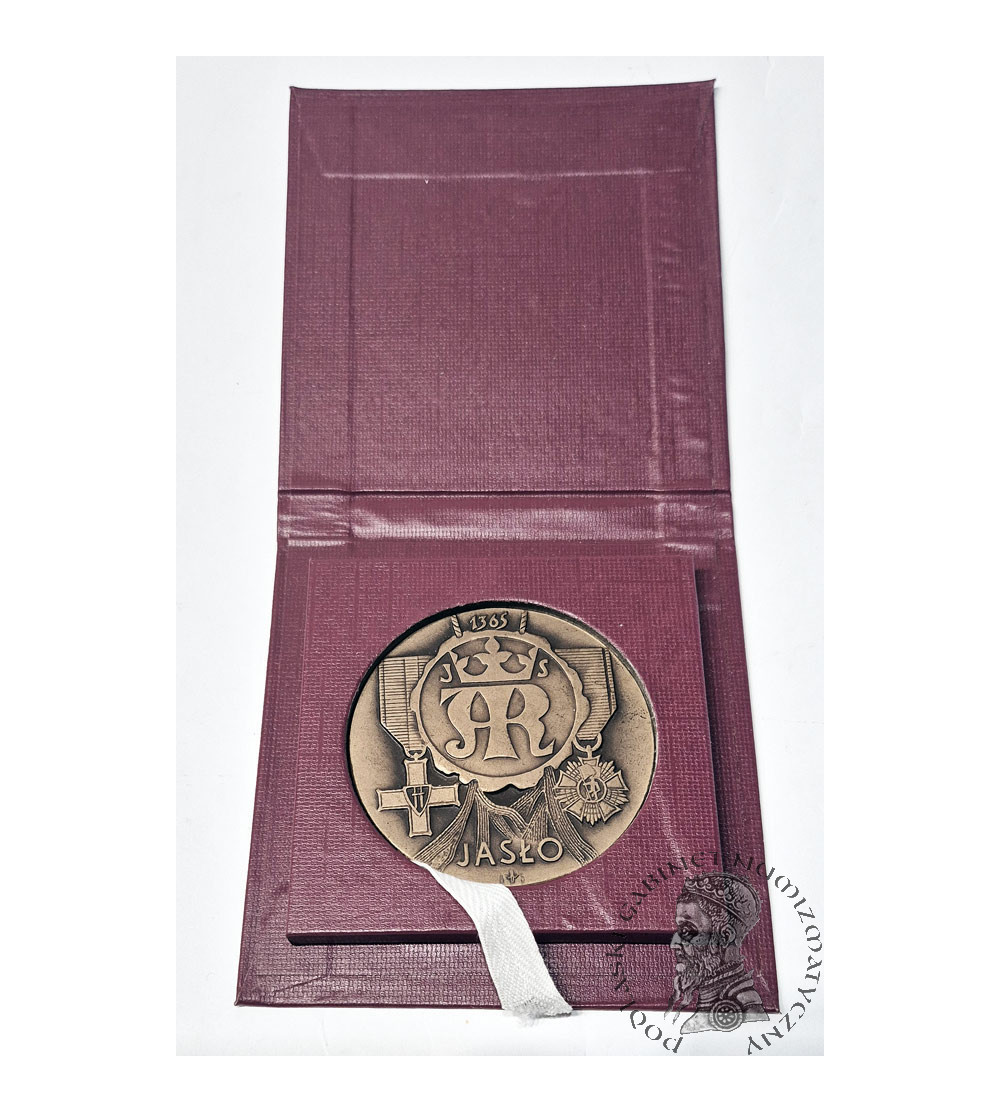 Polska, PRL (1952-1989). Medal 1985, Jasło 1365, ,,Zburzone nienawiścią, wydźwignięte pracą" Polska, PRL (1952-1989). Medal 1985, Jasło 1365, ,,Zburzone nienawiścią, wydźwignięte pracą"