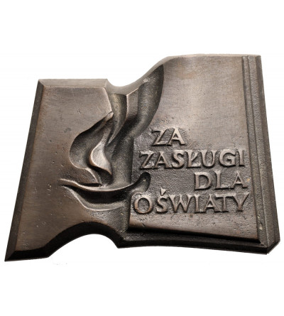 Poland, PRL (1952-1989). Uniface plaquette, “Kaganek Oświaty” (Torch of Education), For Services to Education