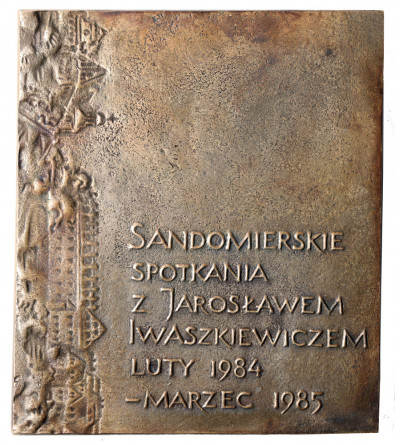 Poland, PRL (1952–1989). 1985 plaquette commemorating the Sandomierz Meetings with Jarosław Iwaszkiewicz